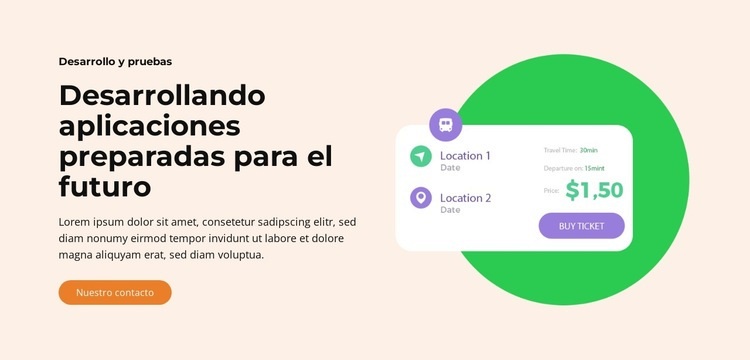 Aplicación móvil personalizada Maqueta de sitio web