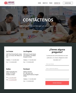 Página De Contacto Del Centro De Idiomas - Plantillas De Sitios Web Personales