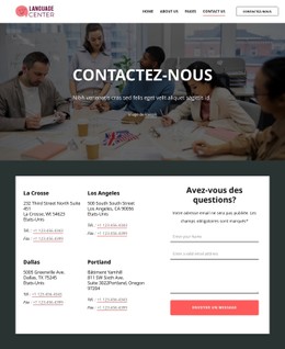 Page De Contact Du Centre De Langues