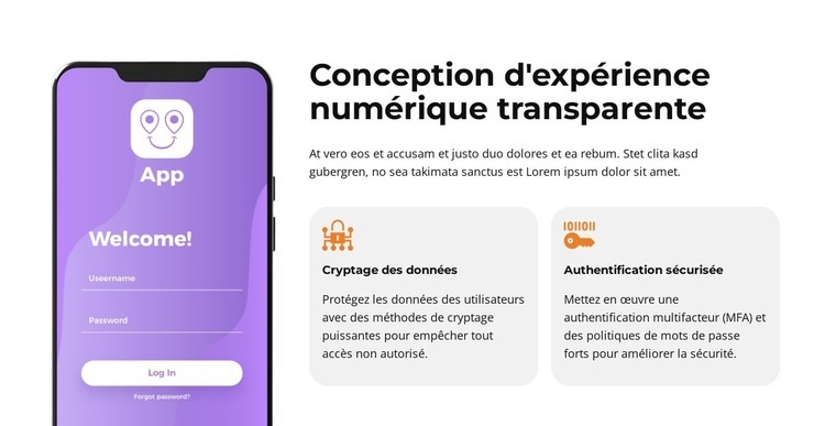Applications tournées vers l'avenir Modèle d'une page