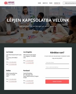 A Nyelvi Központ Kapcsolatfelvételi Oldala - Webhelysablonok