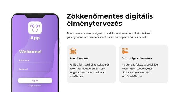 Jövőre kész alkalmazások Weboldal sablon