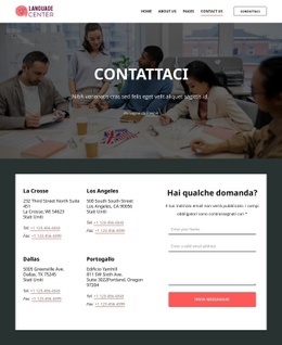 Progettazione Di Siti Web Premium Per Pagina Dei Contatti Del Centro Linguistico