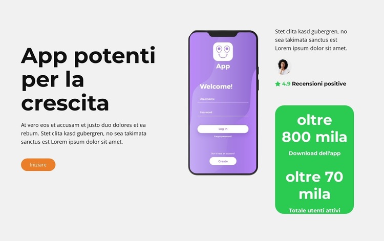 Sviluppo di app innovative Modello di sito Web