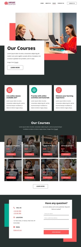 Language Center Pricing - Free Joomla Website Template