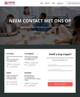 Gratis HTML5 Voor Contactpagina Van Het Taalcentrum