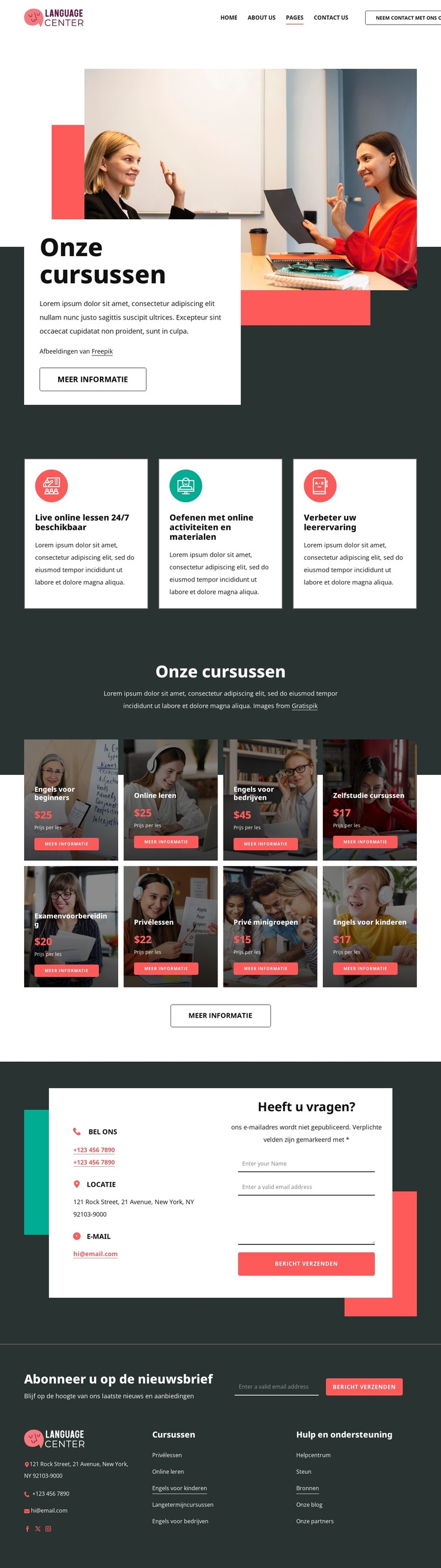 Prijzen voor taalcentra CSS-sjabloon
