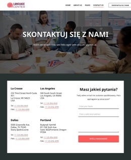 Strona Kontaktowa Centrum Językowego - Piękny Kreator Stron Internetowych