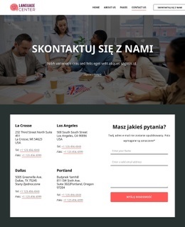 Projekt Strony Premium Dla Strona Kontaktowa Centrum Językowego