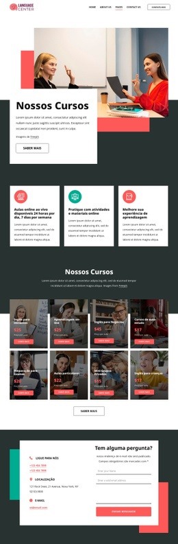 Preços Do Centro De Idiomas - HTML Creator