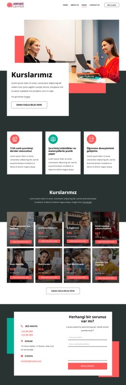 Dil Merkezi Fiyatlandırması Için Sayfa HTML'Si