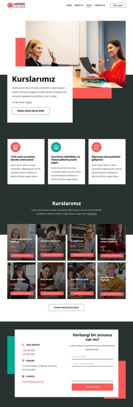 Dil merkezi fiyatlandırması Web Sitesi Tasarımları
