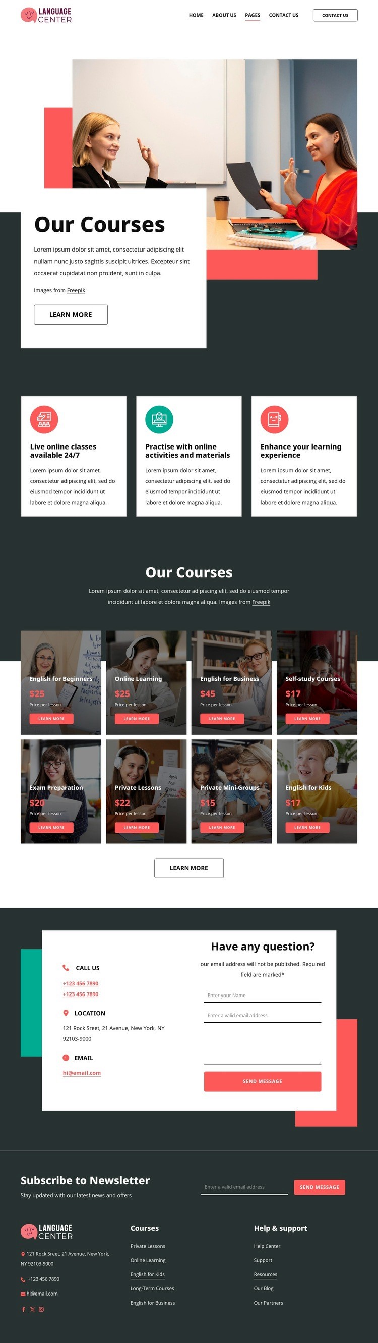 Language center pricing Wysiwyg Editor Html 