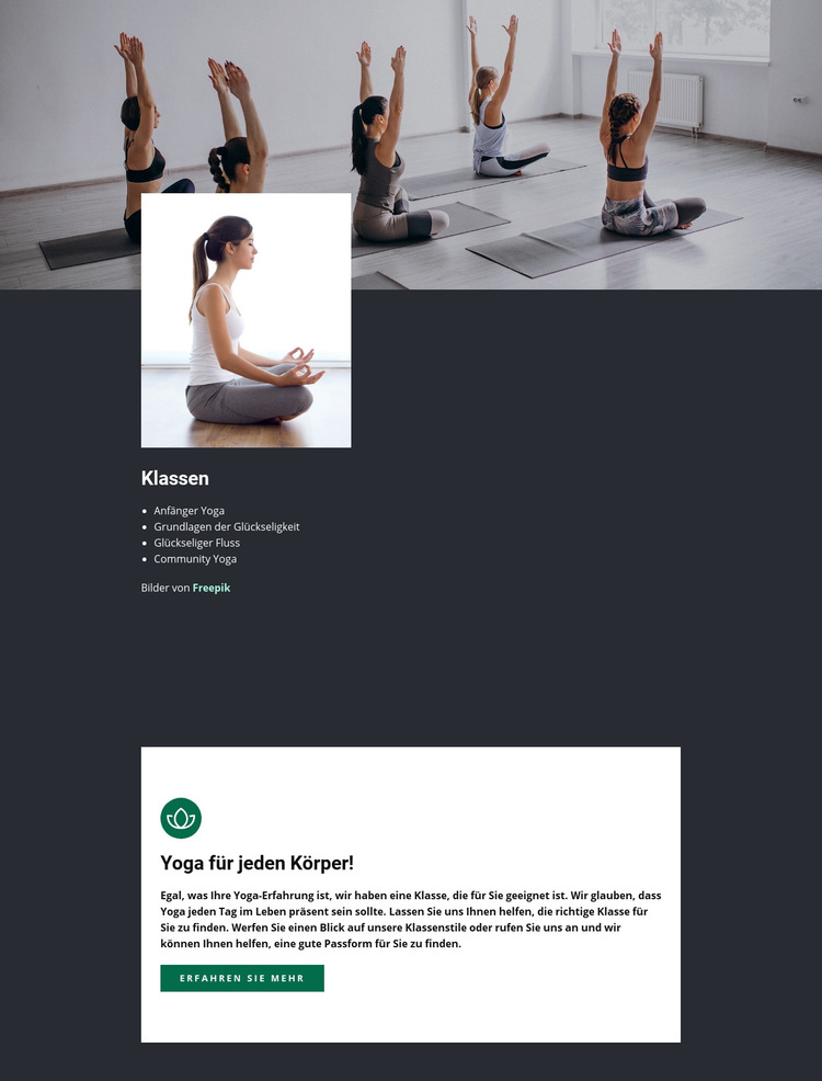 Ashtanga Yoga Website-Vorlage