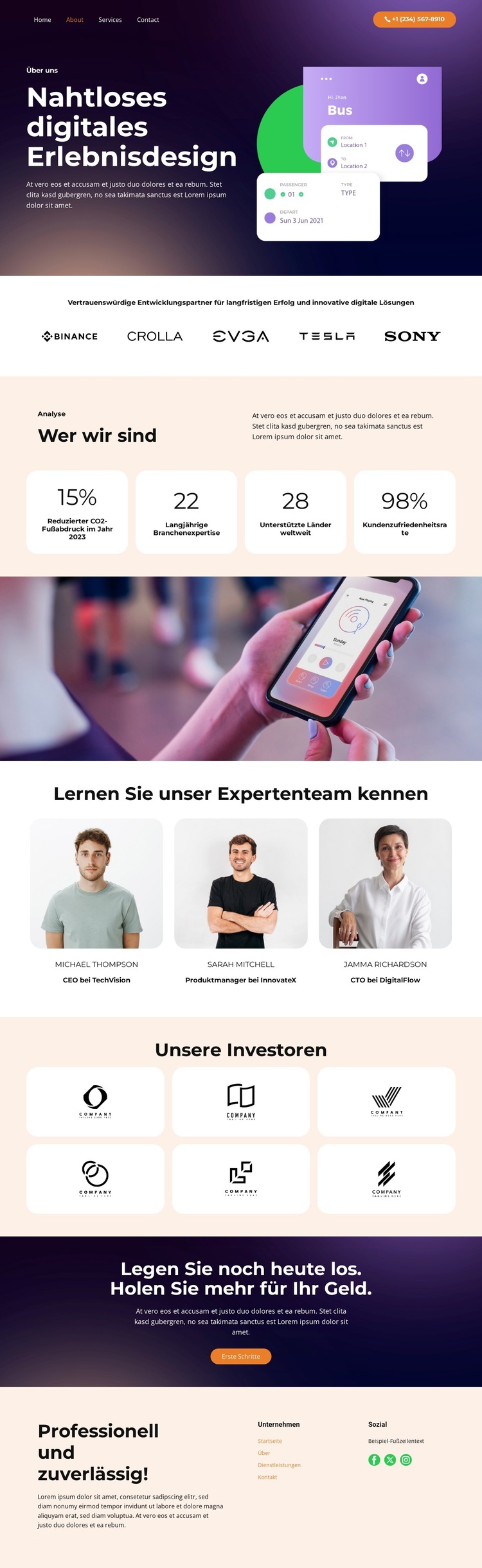 Idee und Planung Website-Vorlage