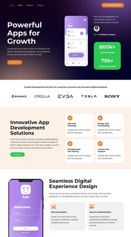 Transform Ideas into Apps - HTML5 Template by Nicepage