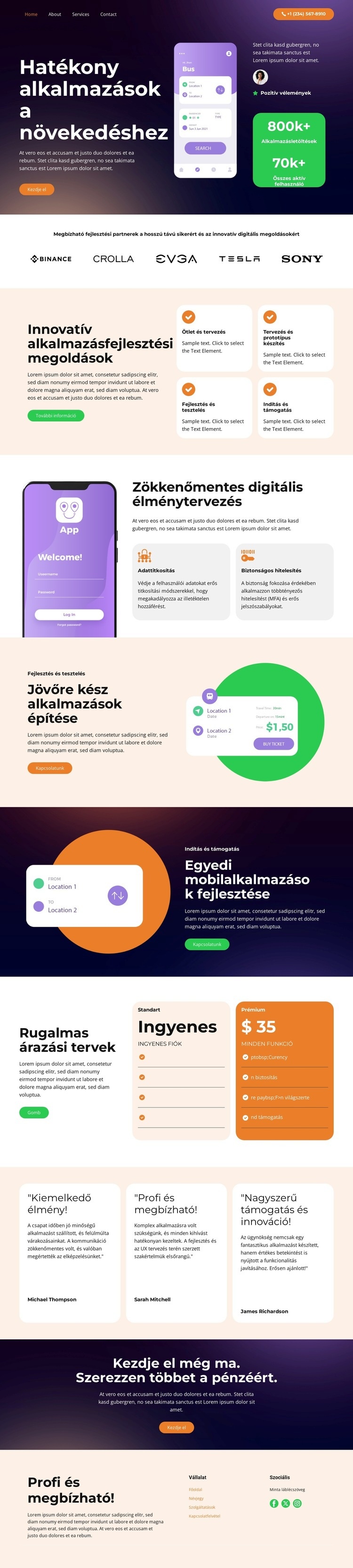 Alakítsa át az ötleteket alkalmazásokká Weboldal sablon