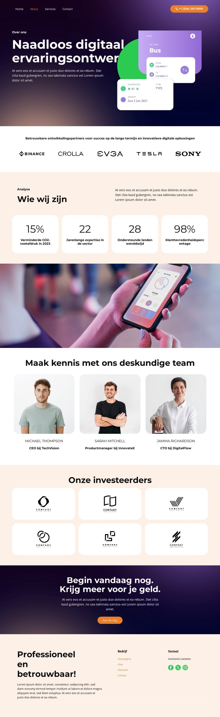 Idee en planning Website sjabloon