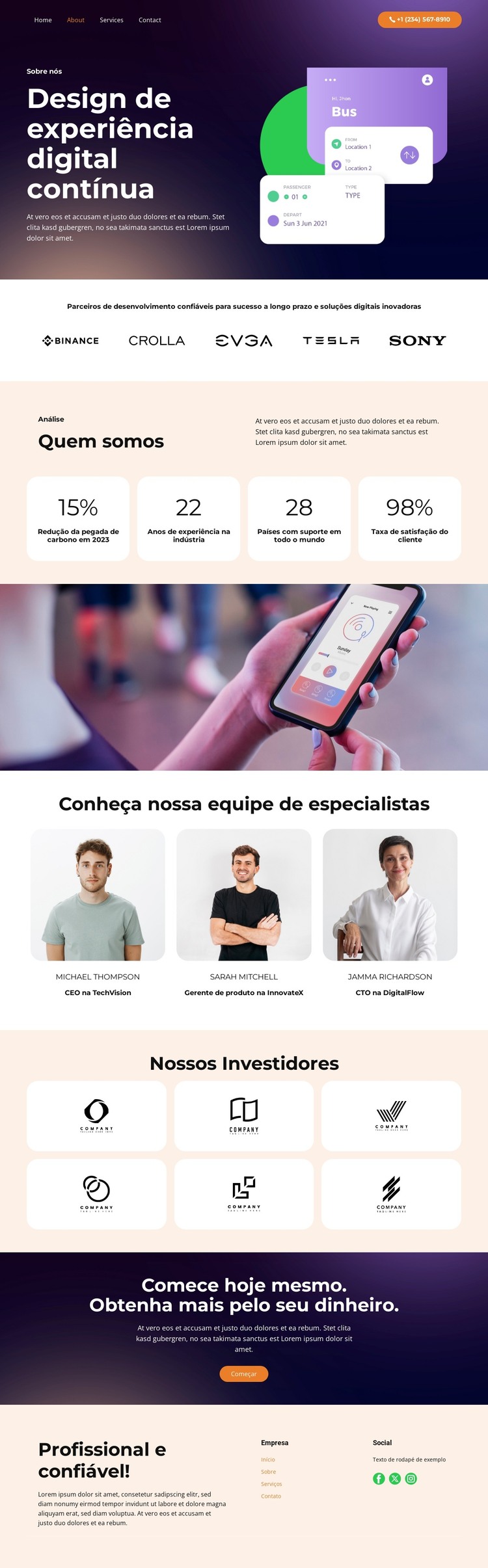 Ideia e Planejamento Modelo HTML