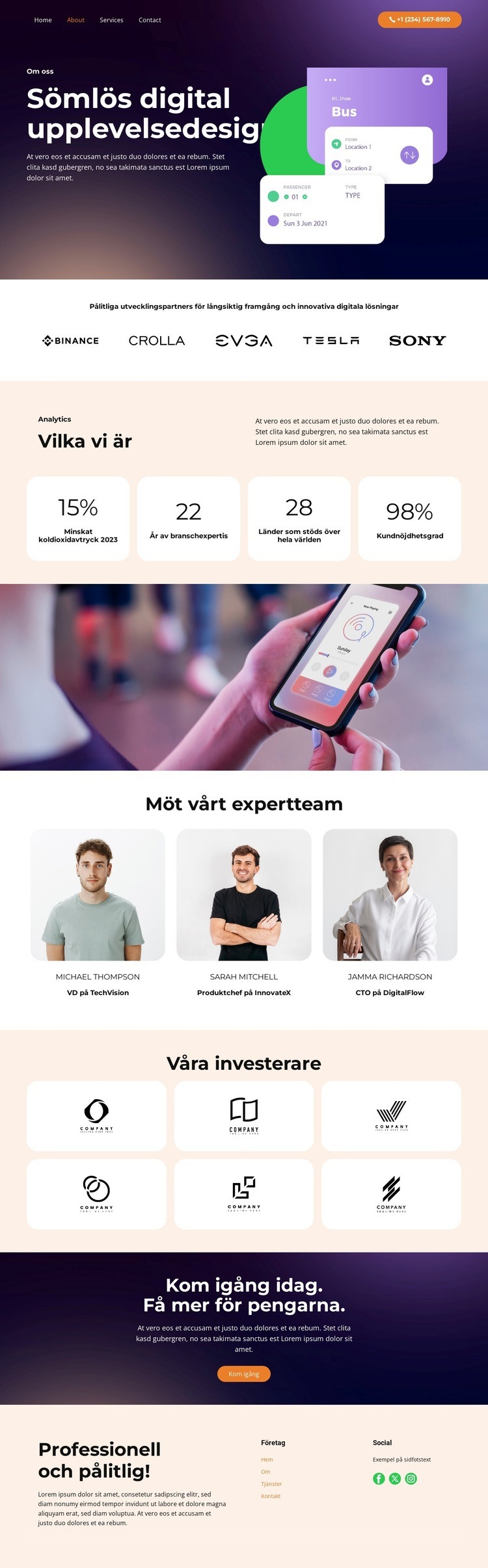 Idé och planering HTML-mall