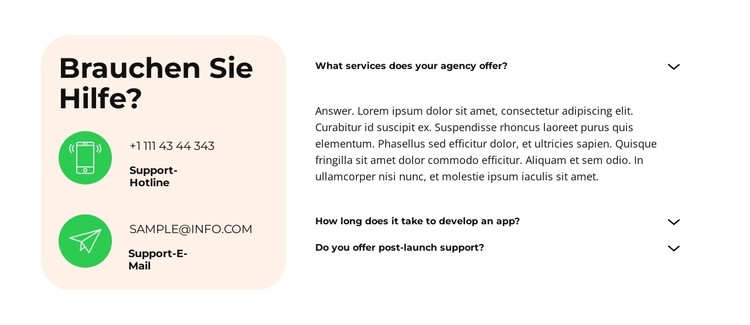 Einführung und Support CSS-Vorlage