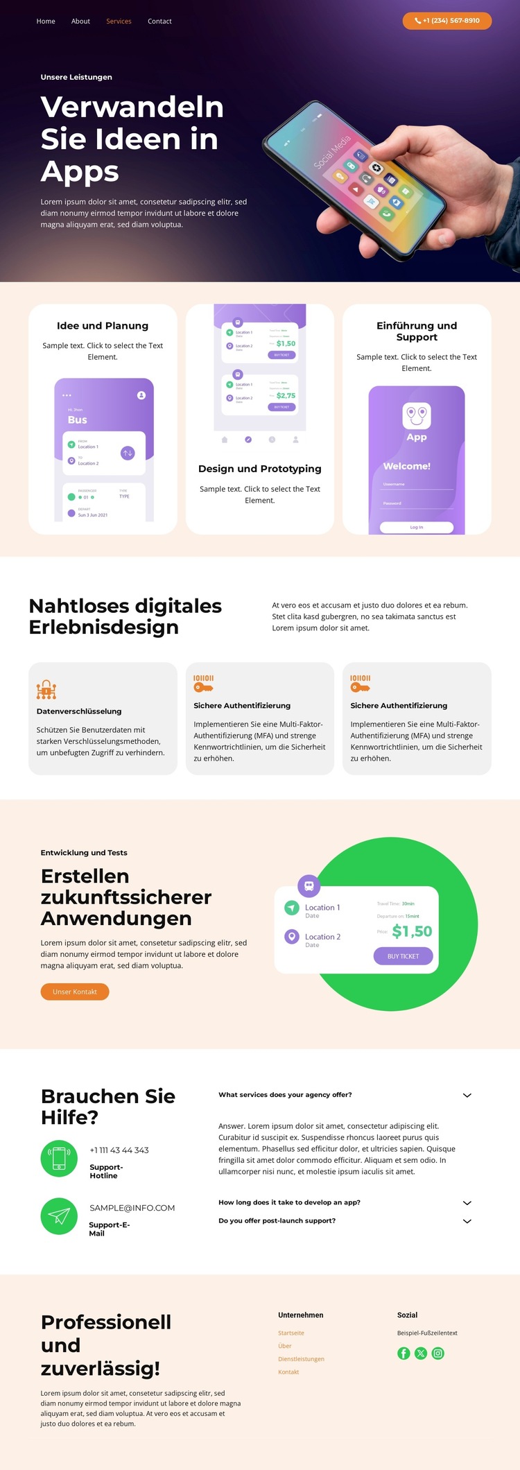 Datenverschlüsselung Website-Vorlage