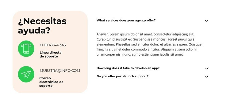 Lanzamiento y soporte Plantilla de una página