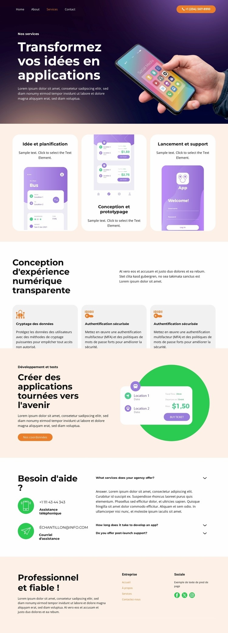 Cryptage des données Conception de site Web