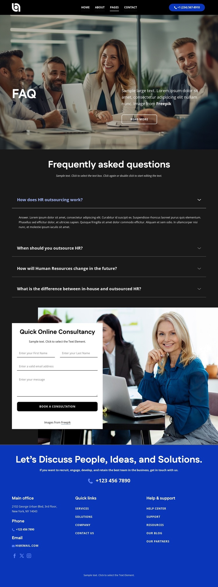 The list of questions and corresponding answers HTML5 Template