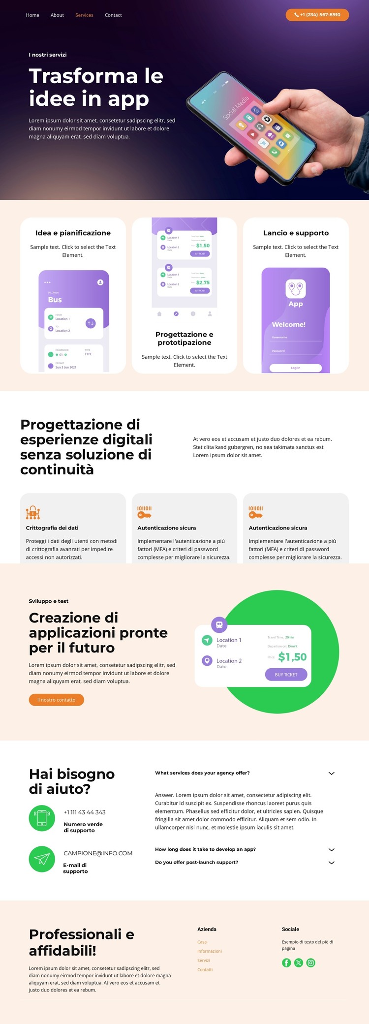 Crittografia dei dati Modello HTML
