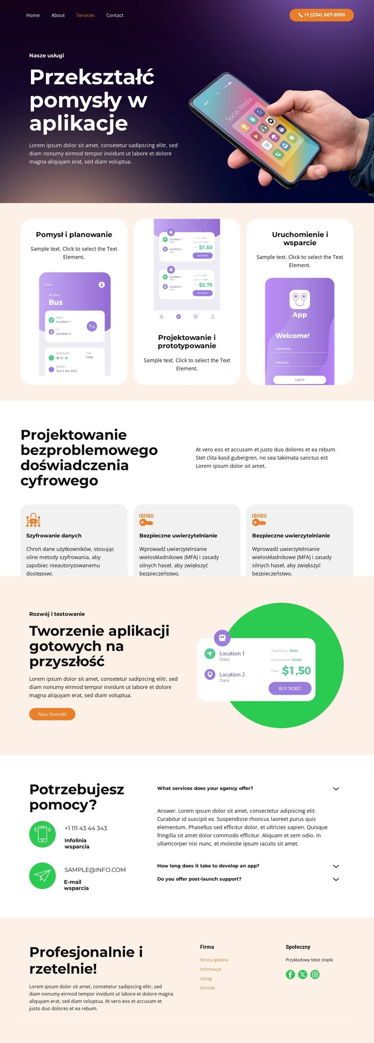 Szyfrowanie danych Szablon witryny sieci Web