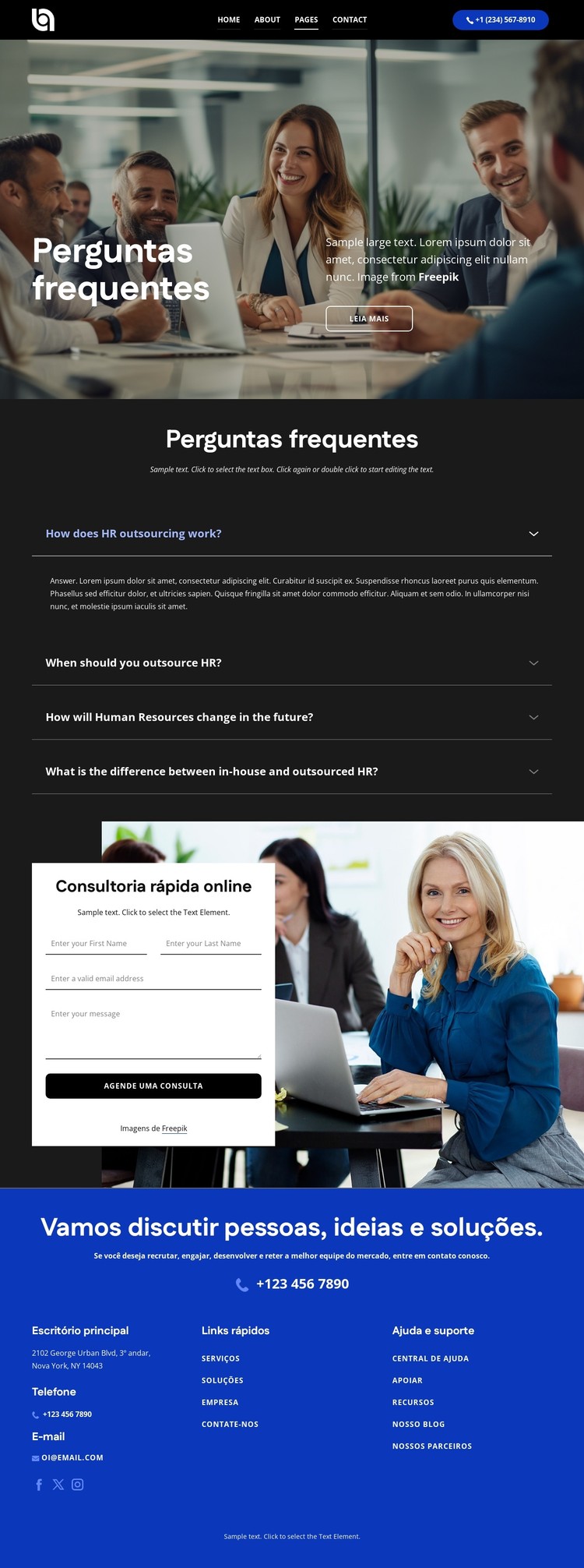 A lista de perguntas e respostas correspondentes Template CSS