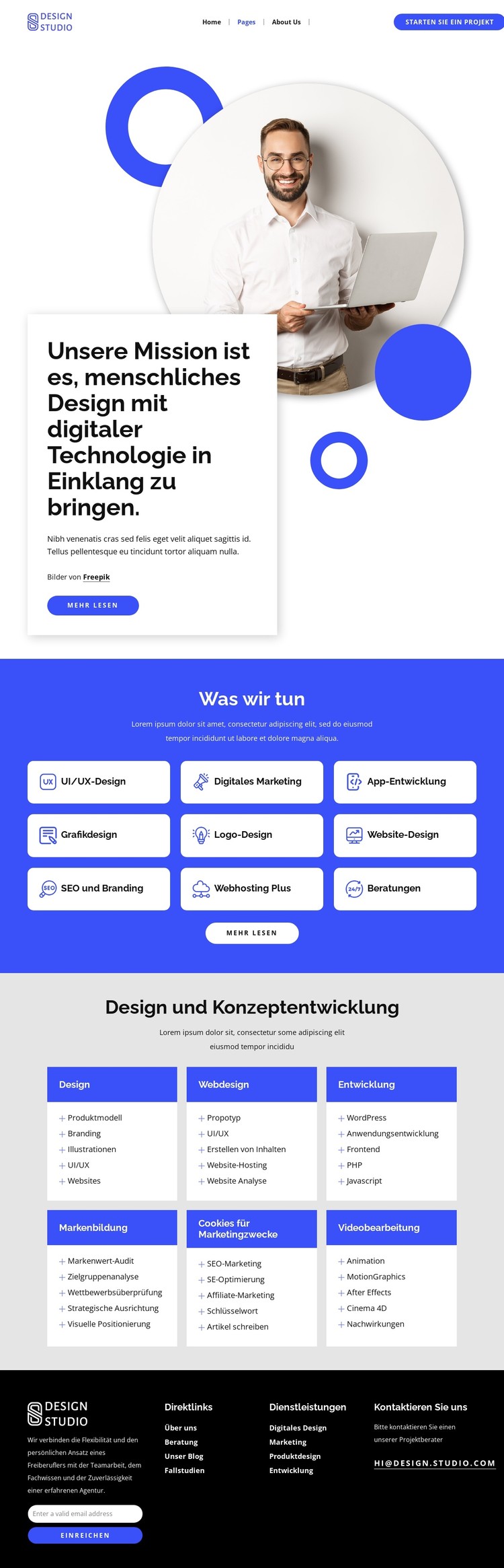 Webdesign und Website-Entwicklung CSS-Vorlage