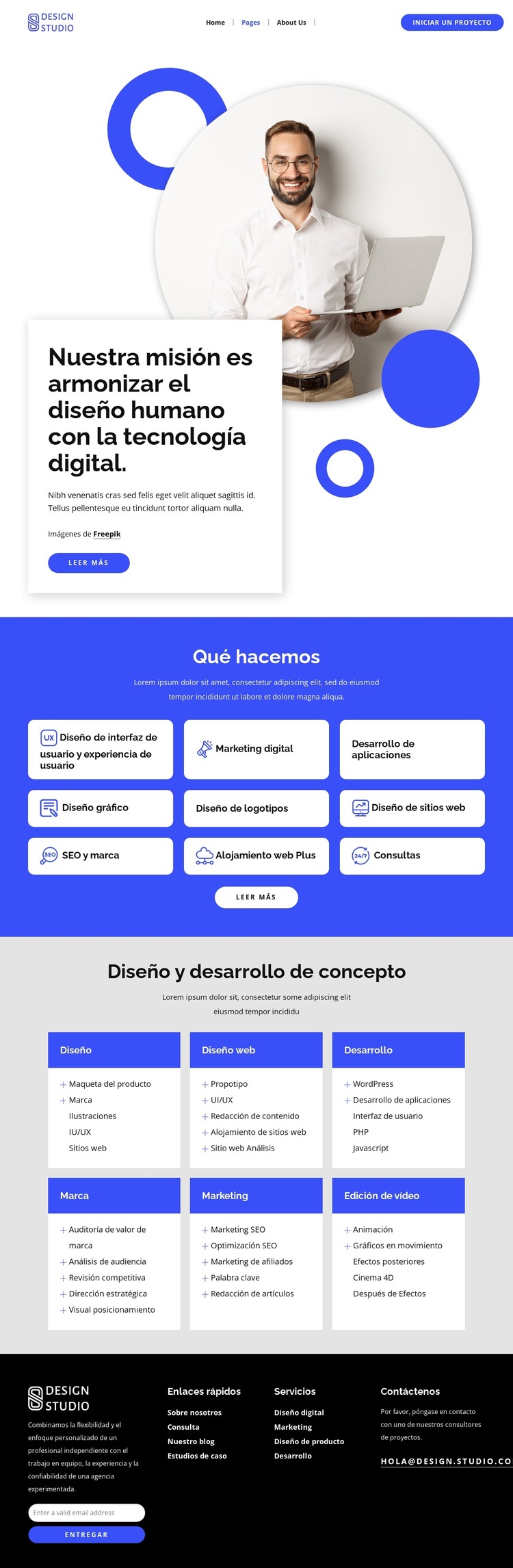 Diseño web y desarrollo de sitios web Plantilla de sitio web