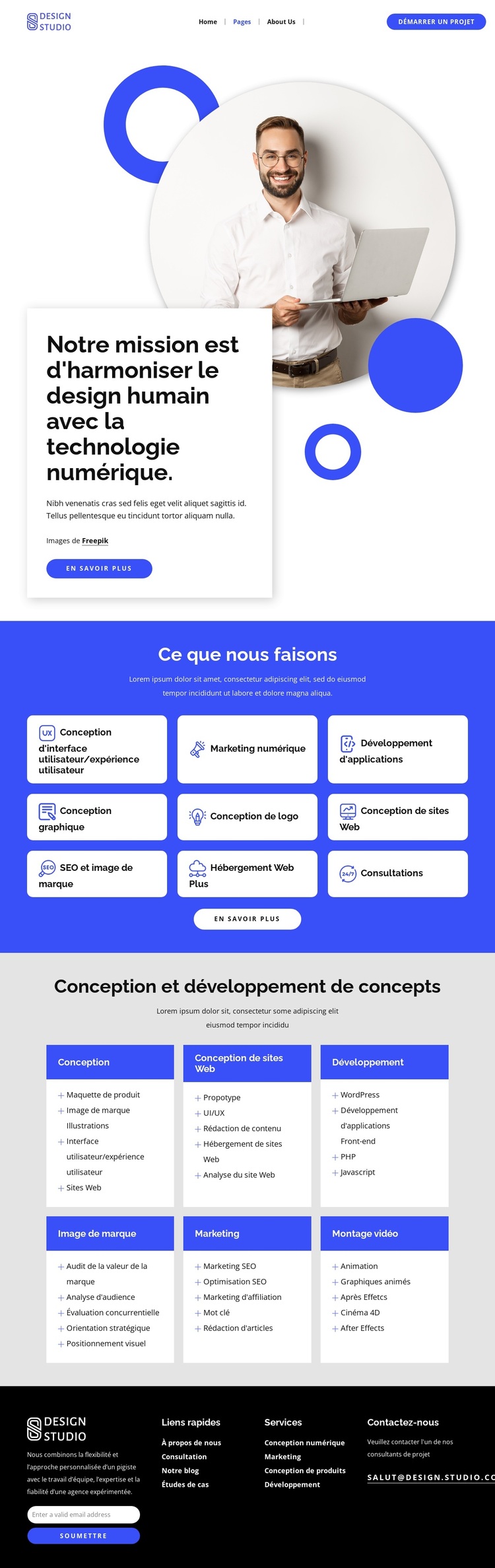 Conception et développement de sites Web Thème WordPress