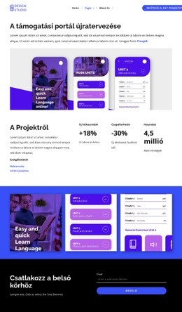 Nyelvtanulási alkalmazás újratervezése Sablonok