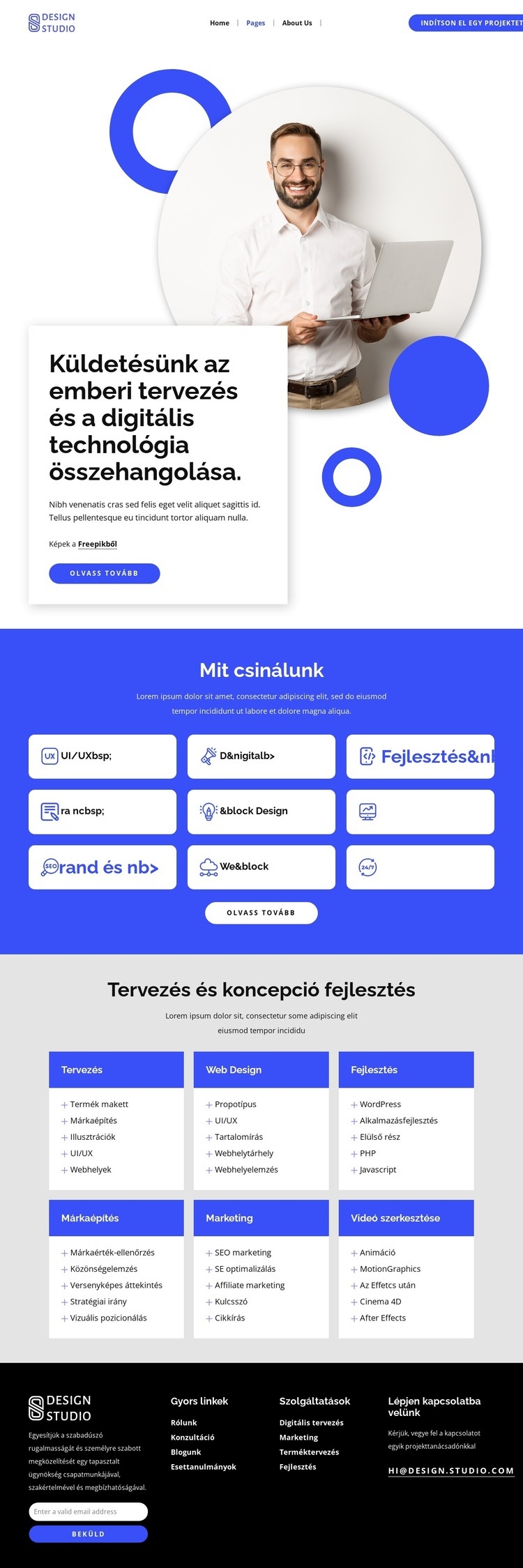 Web design és weboldal fejlesztés Weboldal sablon