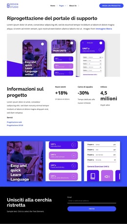 Riprogettare l'app per l'apprendimento delle lingue Modelli di siti web
