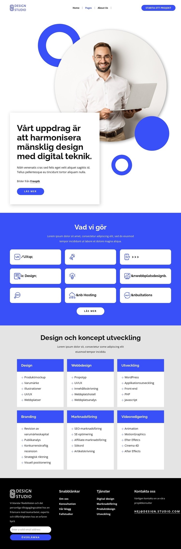 Webbdesign och webbutveckling Webbplats mall