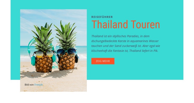 Thailand Touren Eine Seitenvorlage