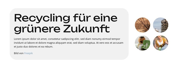 Besseres Recycling, bessere Zukunft HTML-Vorlage