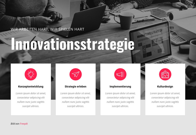 Innovationsstrategie Website-Vorlage