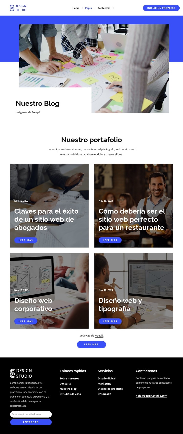 Blog del estudio de diseño Plantilla HTML