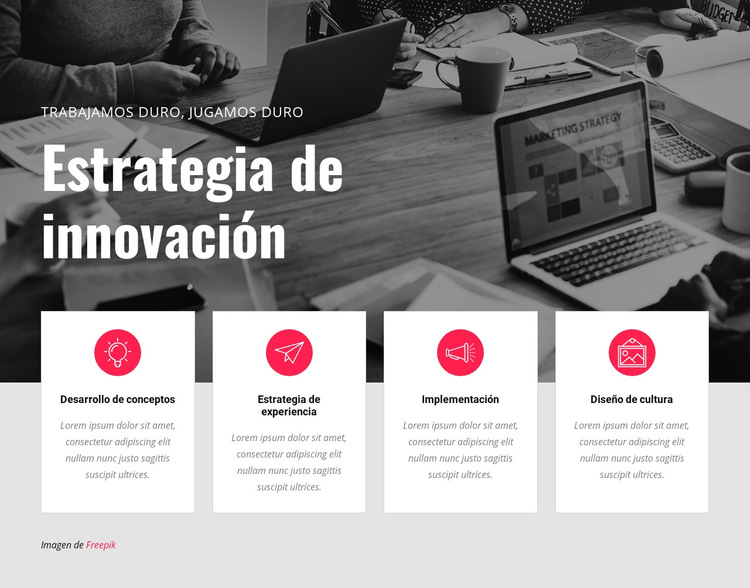 Estrategia de innovación Plantilla de sitio web