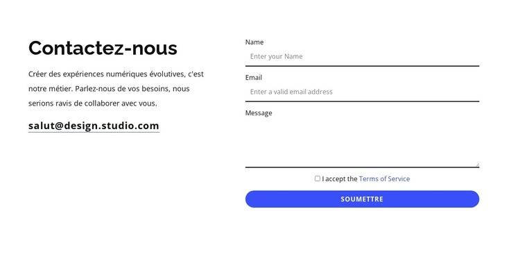 Nous vous aiderons à entrer en contact Modèle HTML