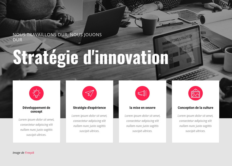 Stratégie d'innovation Modèle de site Web