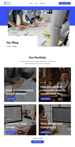 Design Studio Blog Homepage Design