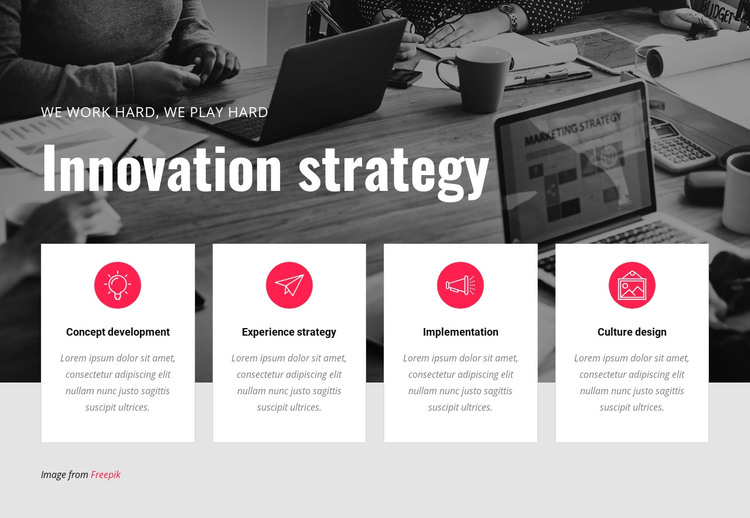 Innovation strategy Homepage Design