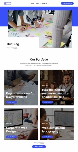 Design studio blog - Html Code Example by Nicepage