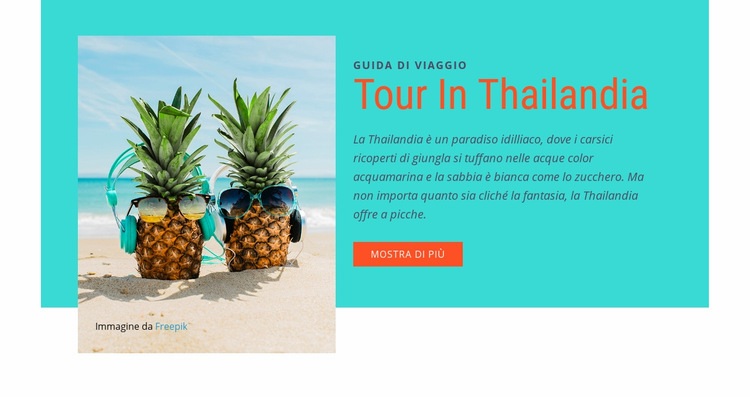 Tour in Thailandia Mockup del sito web